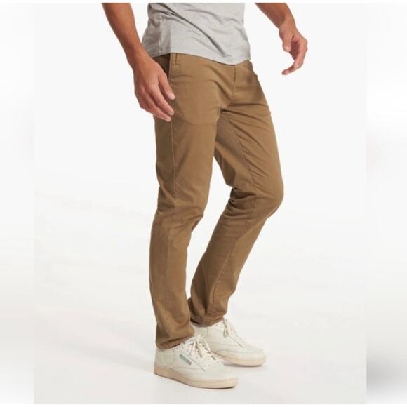 Vuori Collins Chino Pants V433 Mens 36 x 30 Khaki Brown Cotton Preppy Athleisure - Picture 12 of 12